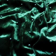 Ткань Бархат с жемчугом (зеленый изумруд)